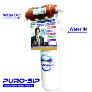 Purofina Puro-Sip Non-Electric Water Purifier | Ultra Filtration 0.01 Micron | Copper + Alkaline Cartridge | 60 LPH Capacity | Retains Natural Minerals | No RO, No Electricity, Zero Maintenance